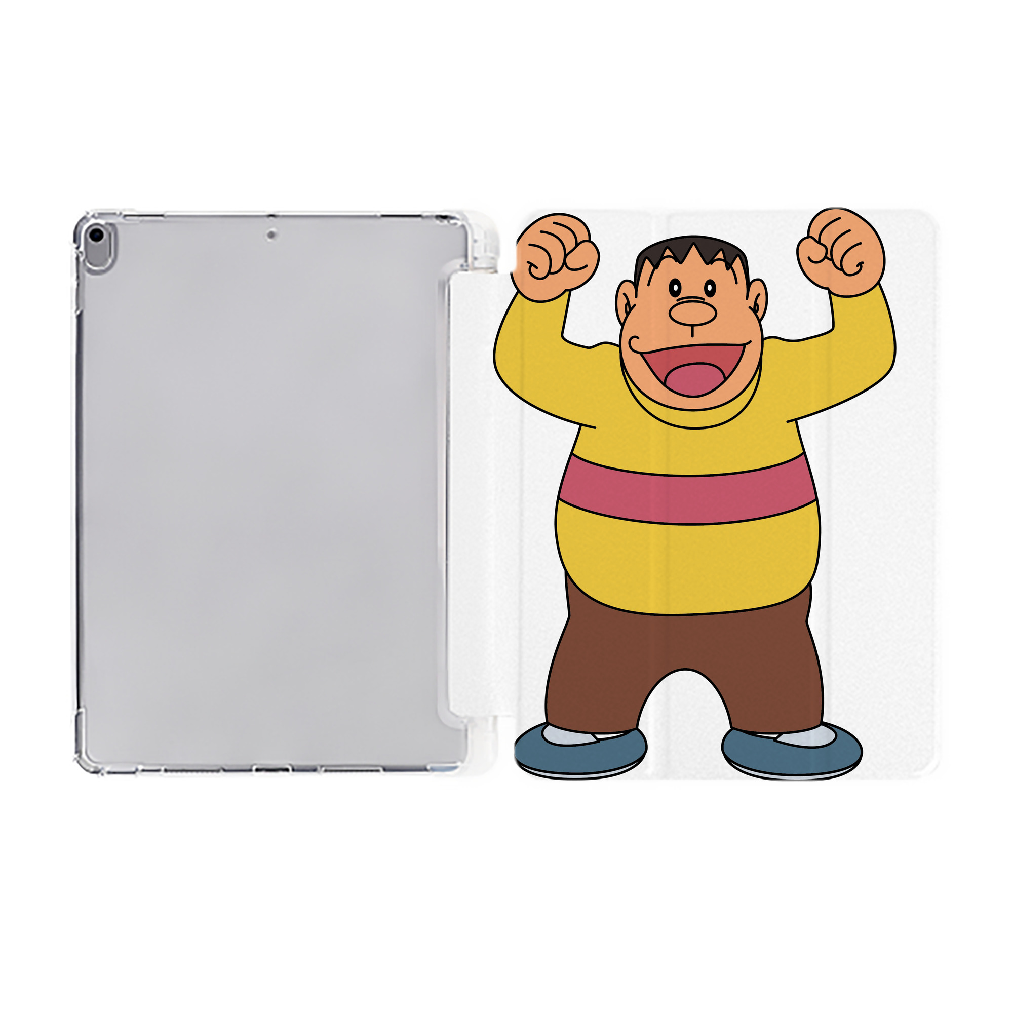 （画像用） ドラえもん 剛田武 Doraemon Gouta Takeshi IPad ケース ペン収納付き 三つ折りスタンド PUレザー×シリコン 対応機種9.5/10.5/10.9インチ